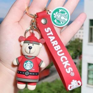 NWOT Starbucks German Barista Bear Keychain Bag Charm